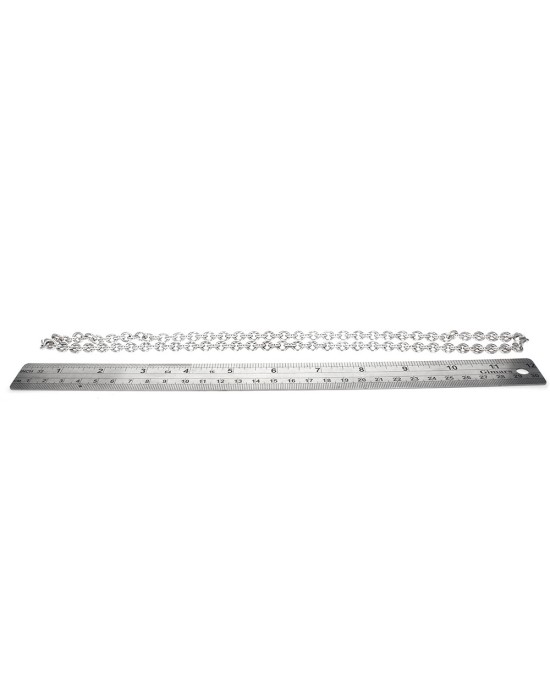 Rolo Link Chain Necklace in White Gold